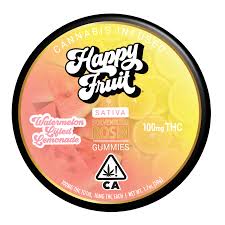 Photograph of product: Happy Fruit - Edibles - Gummies - Rosin - Watermelon Lifted Lemonade - 100MG