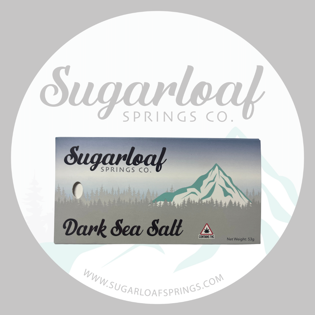 Photograph of product: SMS Dark Chocolate Caramel Sea Salt Chocolate Bar 100mg