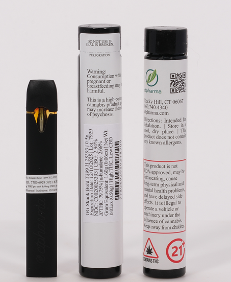Photograph of product: GG Skunk Bold | 0.5g Disposable Vape (H) | 25983 | HYB