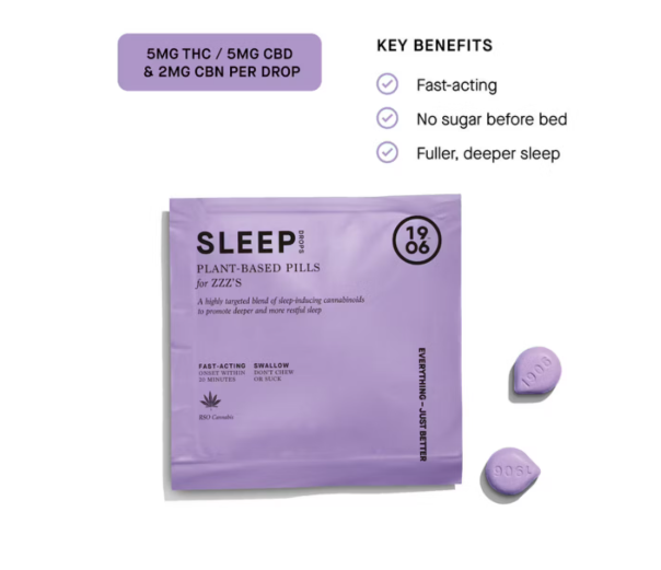 Photograph of product: 1906 SLEEP Pills - 5:5:2 10mg TH-oui: 10mg CBD: 4mg CBN