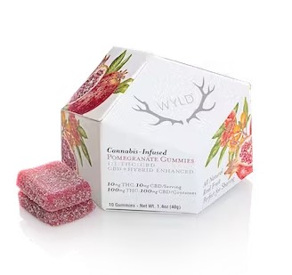 Photograph of product: 100mg 1:1 Pomegranate Gummies
