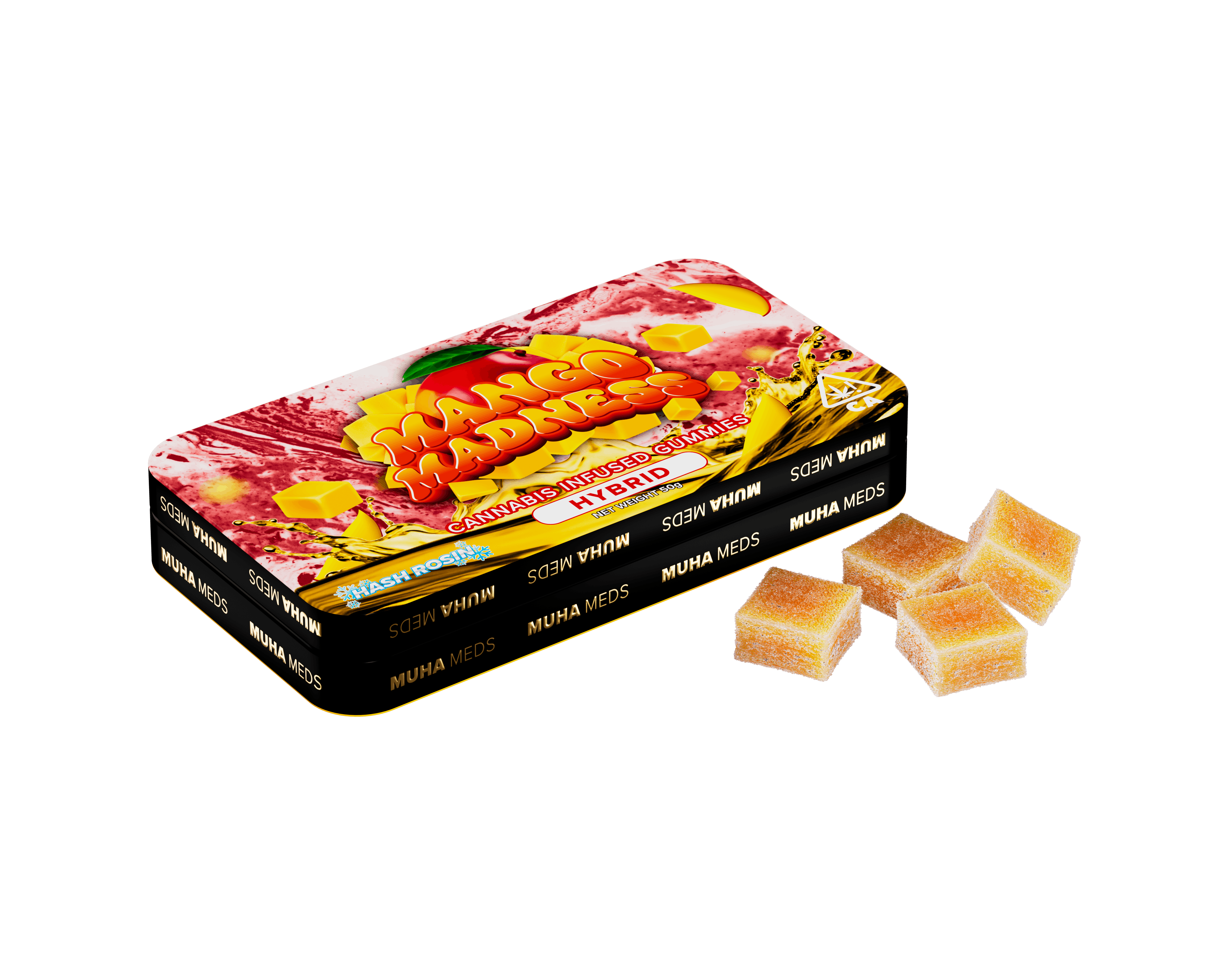 Photograph of product: MUHA MEDS au chocolat ROSIN INFUSED GUMMIES 10PK - MANGO MADNESS 100MG