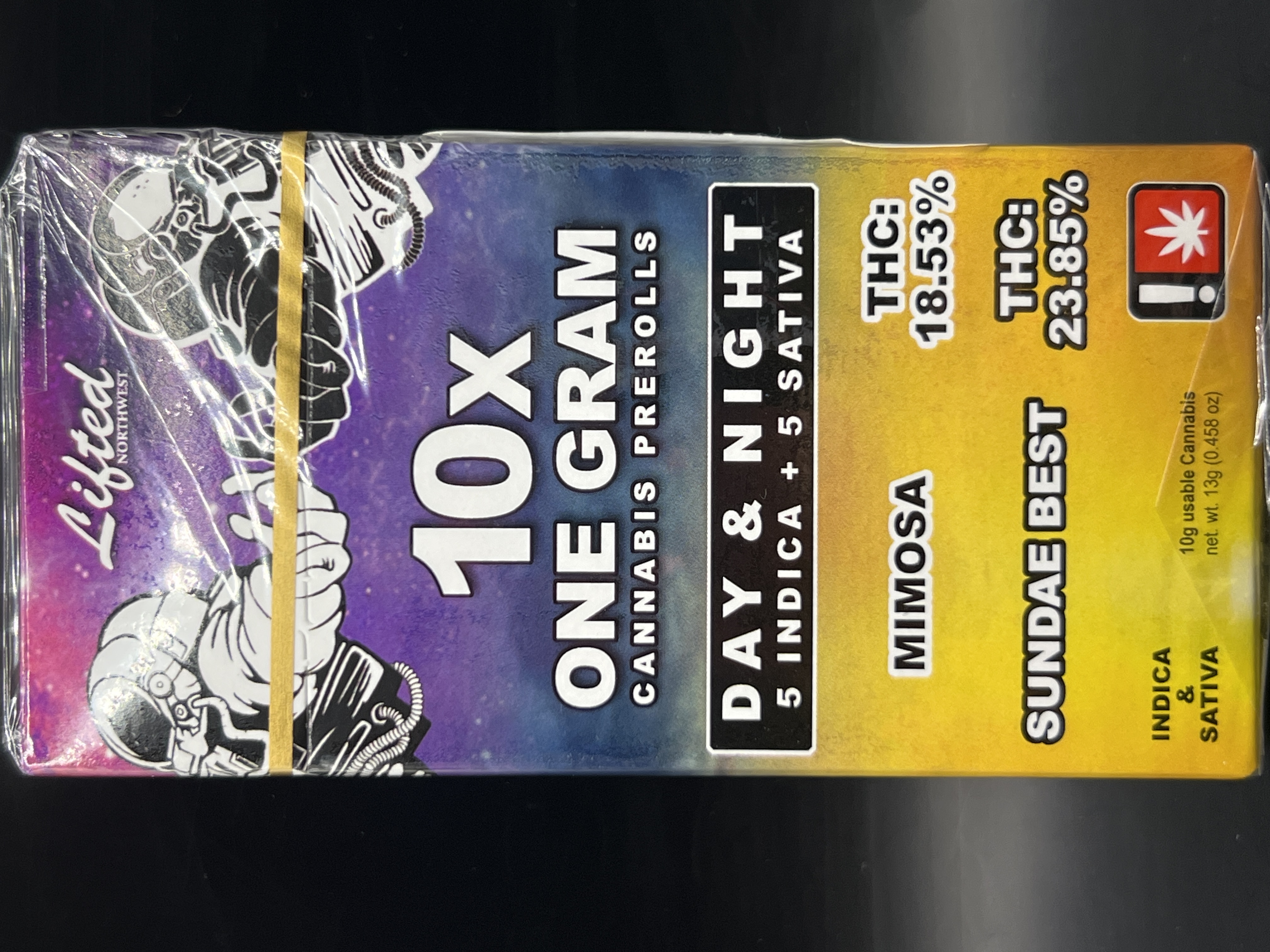 Photograph of product: Lifted Full Mimosa x Sundae Best  DAY & NIGHT Pre-Roll 10 Pack