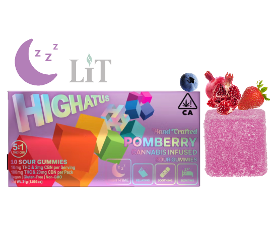 Photograph of product: SOUR GUMMIES 10PK - POMBERRY CBN