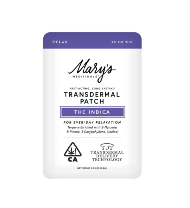 Photograph of product: Marys Medicinal's | Relax Ppatch 20mg   20 Mg