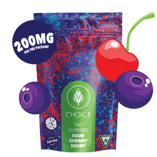 Photograph of product: Choice 200mg Gummies Super Sour Prickly Pear