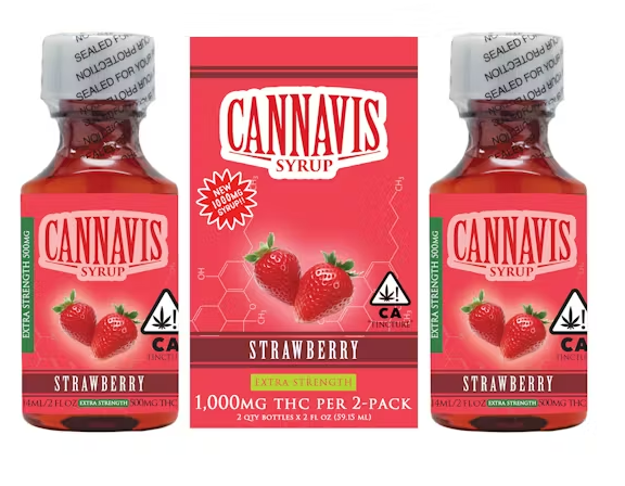 Photograph of product: Cannavis Strawberry Syrup 500MGx2PK