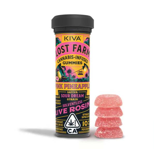 Photograph of product: Pink Pineapple (10pk/100mg ) Solventless Live Rosin Gummies [S]