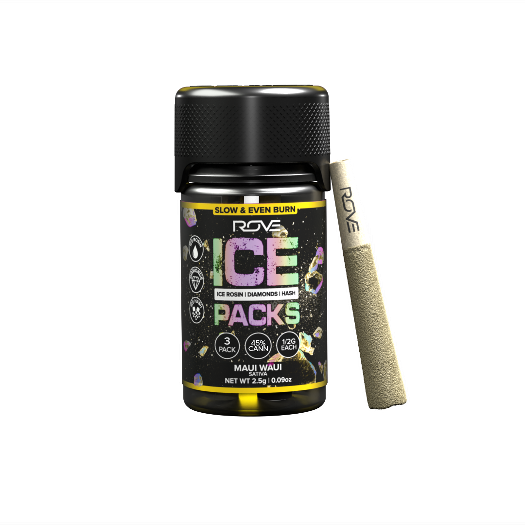 Photograph of product: Maui Waui Ice Pack Infused PreRoll 5pk