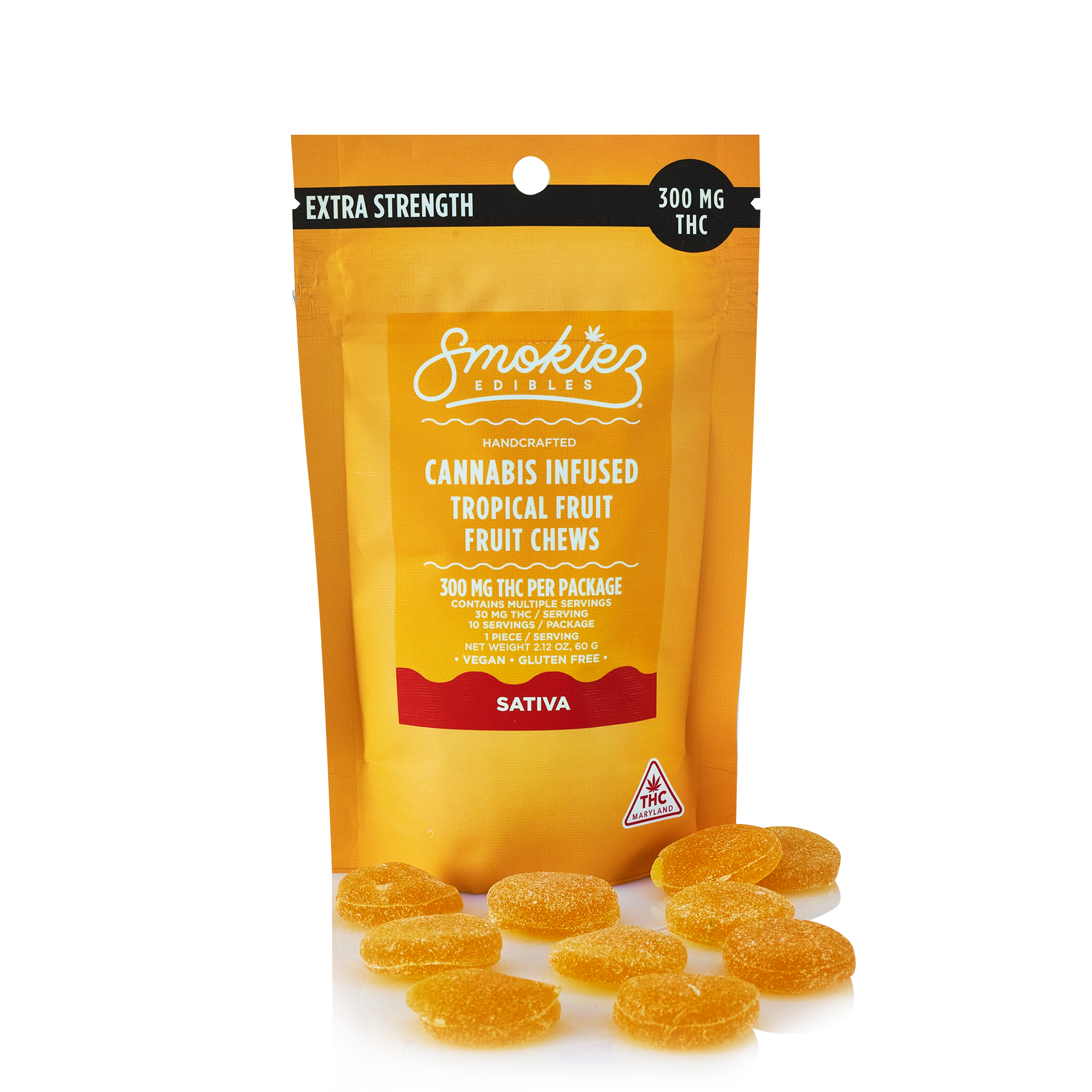 Photograph of product: Smokiez | Sour Watermelon | 30mg Hybrid Chews (10pk) (MED ONLY)