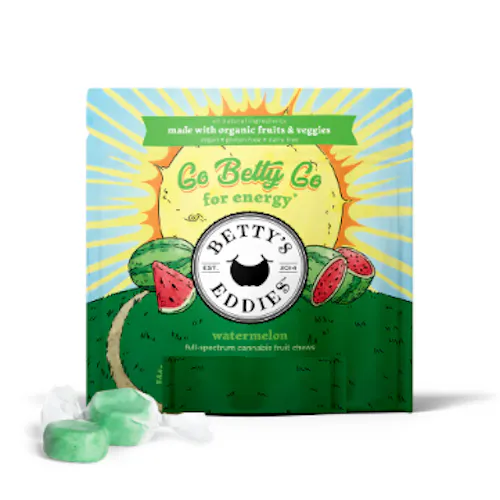 Photograph of product: Betty's Eddies - Energy Fruit Chews 5mg - Watermelon (single)