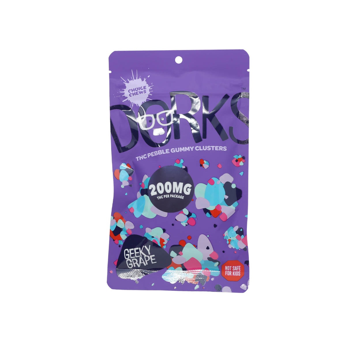 Photograph of product: Dorks - Geeky Grape Cherry Gummies 200mg