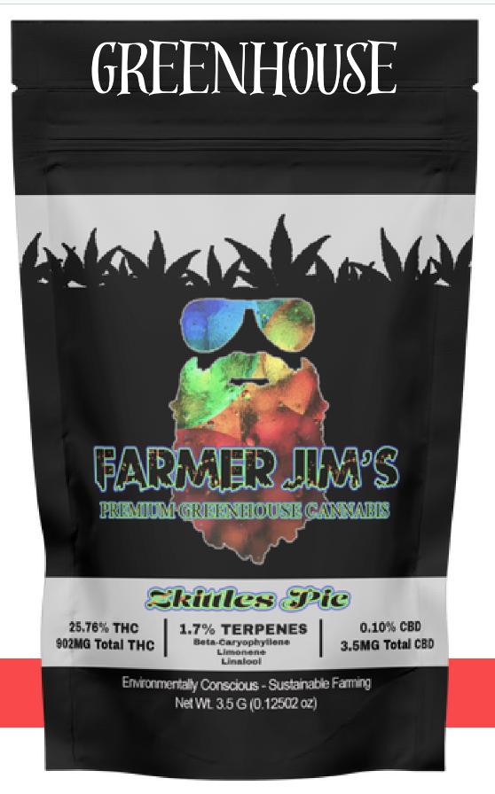 Photograph of product: Farmer Jim I Flower I The Original Z (popularly known under an infringing candy name) Pie - 3.5g