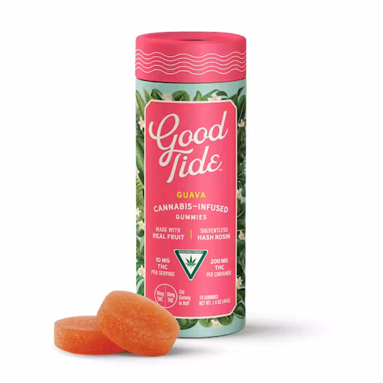 Photograph of product: Good Tide - 200mg Hash Rosin Gummies - Guava (H)