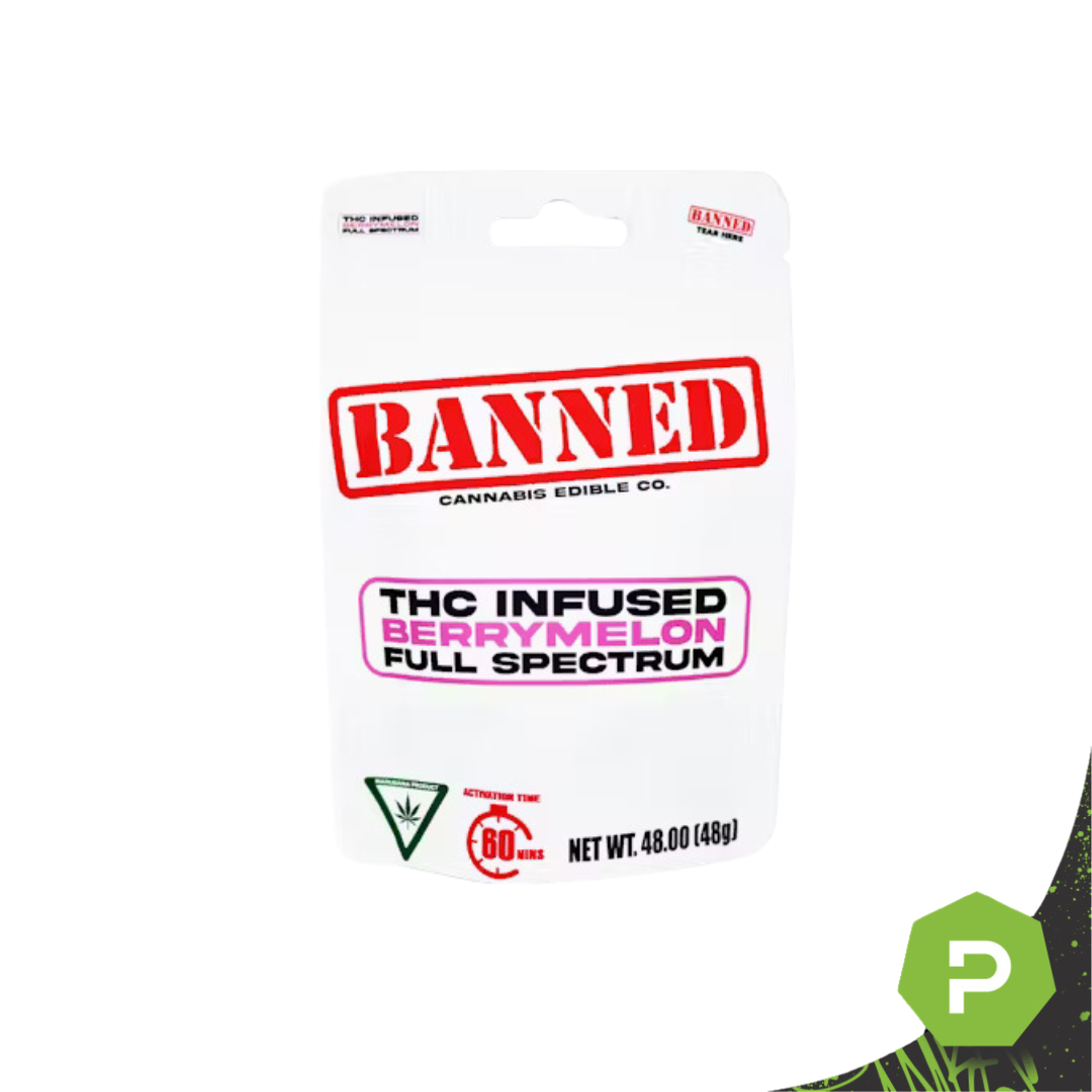 Photograph of product: Banned | 200mg Gummies | Berry Melon