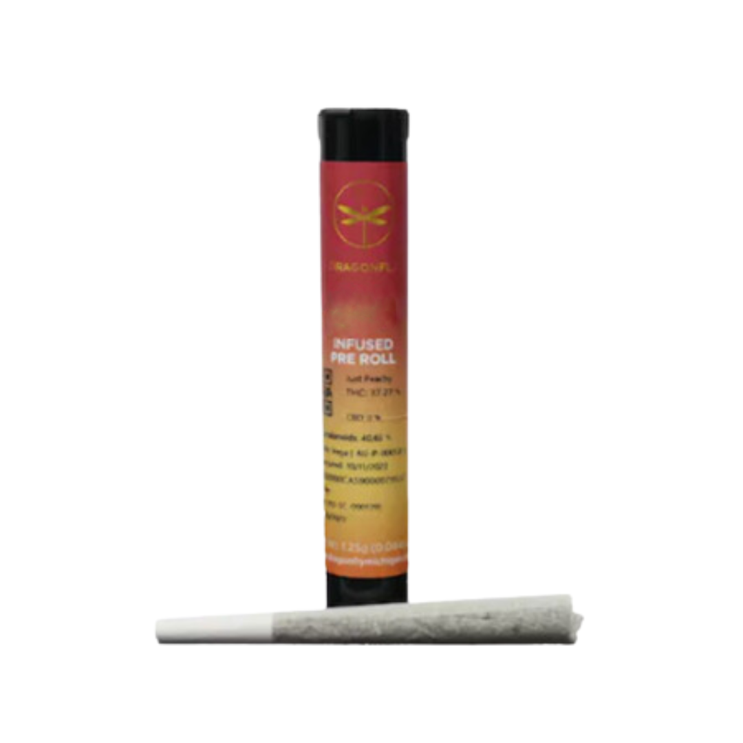 Photograph of product: DRAGONFLY | ICC | Infused Pre-Roll | Live Rosin | Dub Trop