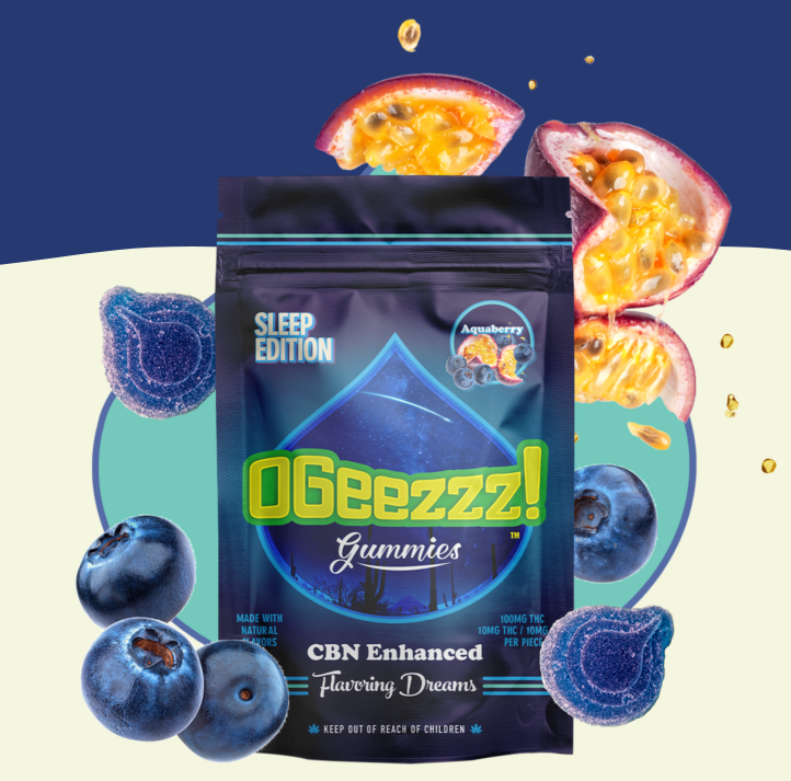 Photograph of product: OGeez - Sleep Edition - Aquaberry - 2:1 (CBN/TH-oui) - 100mg