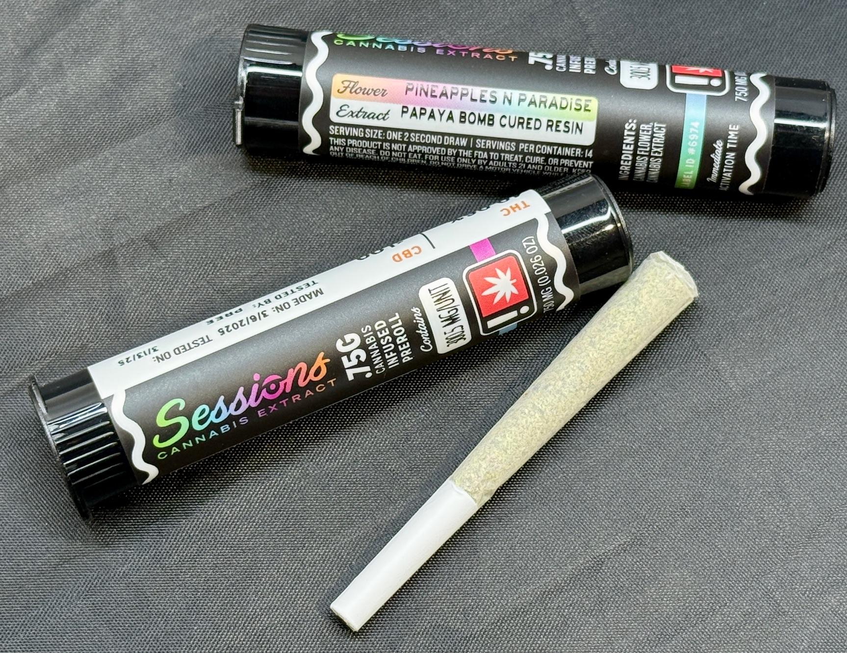 Photograph of product: Pineapples n Paradise/Papaya Bomb Infused Joint (Sessions)