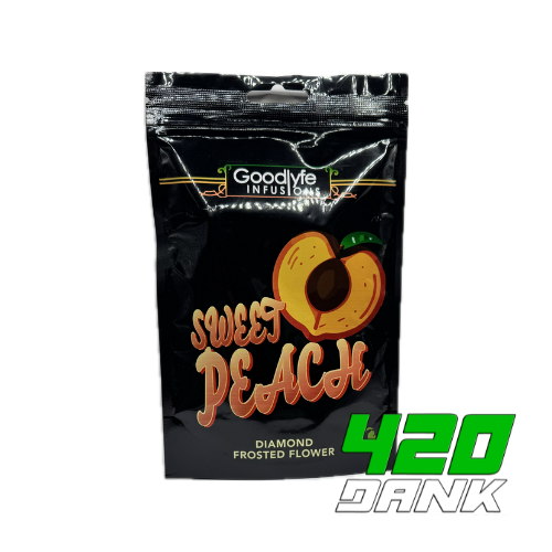 Photograph of product: Goodlyfe - 3.5 Diamond Frosted Flower - Sweet Peach - 3.5g
