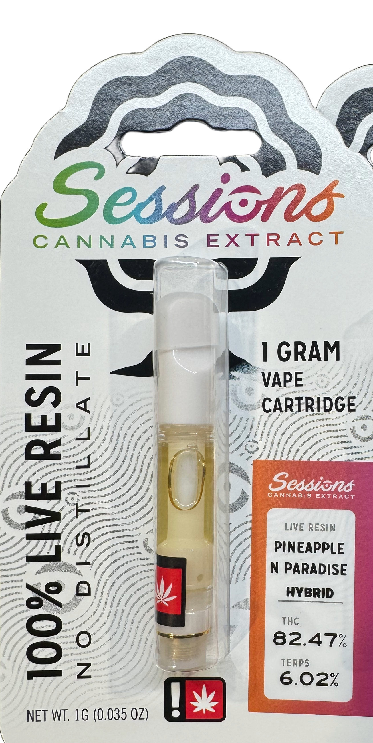 Photograph of product: Cartridge - 1g Live Resin Sessions - Whiskey River