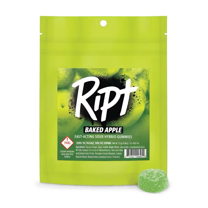Photograph of product: Ripple | RIPT Gummies | 100mg | REC - Baked Apple (H)