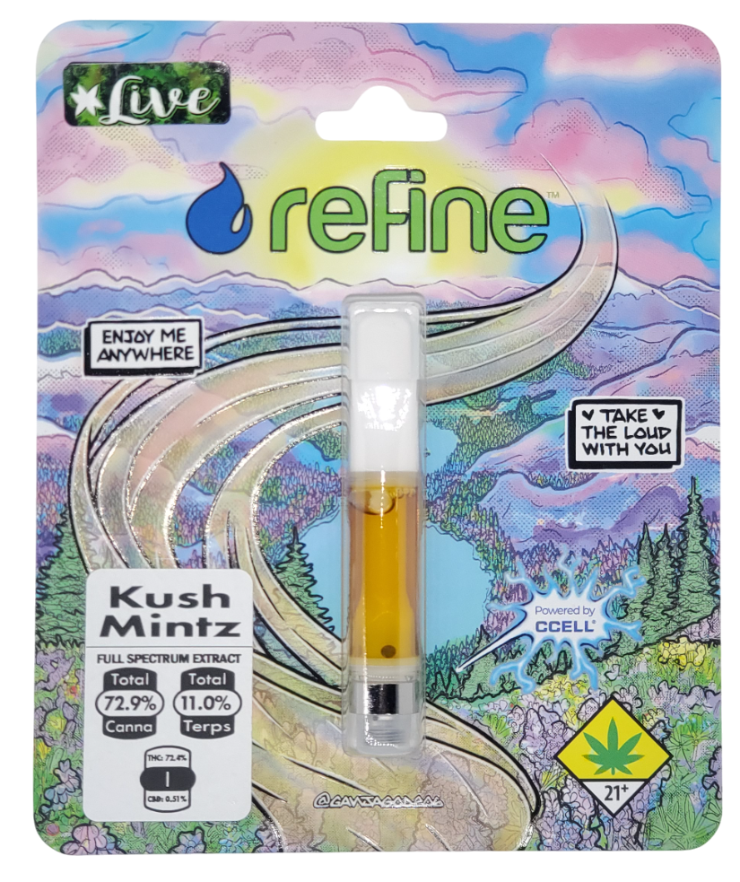 Photograph of product: Refine VAPE Kush Mintz LR Cart 1g