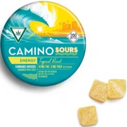 Photograph of product: Camino Sours: Tropical Burst 200MG Gummies