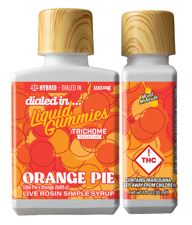 Photograph of product: Dialed In...Gummies (H) Orange Pie Batch #431 Liquid Live Rosin Gummies 100mg