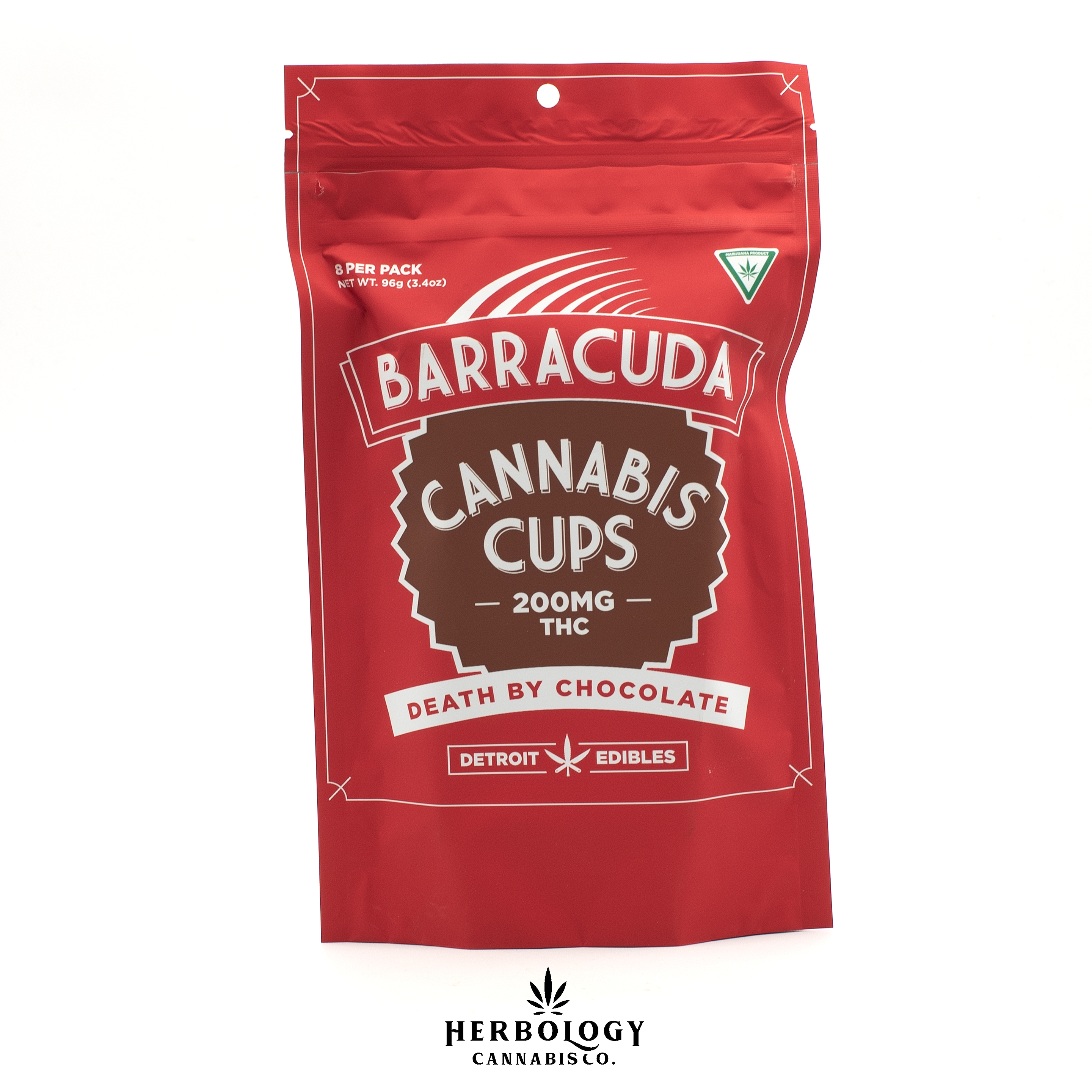 Photograph of product: Detroit Edibles | Barracuda Cups | Death by Chocolate | 200mg