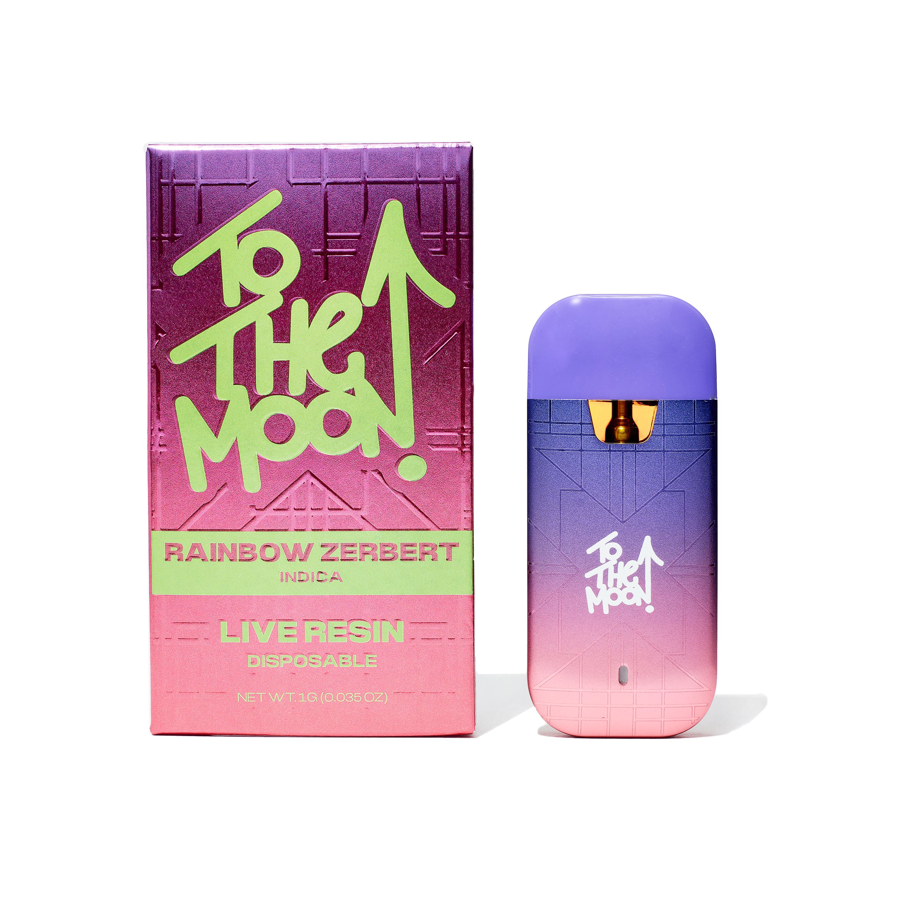 Photograph of product: TO THE MOON | RAINBOW ZERBERT | LIVE RESIN DISPOSABLE | 1G