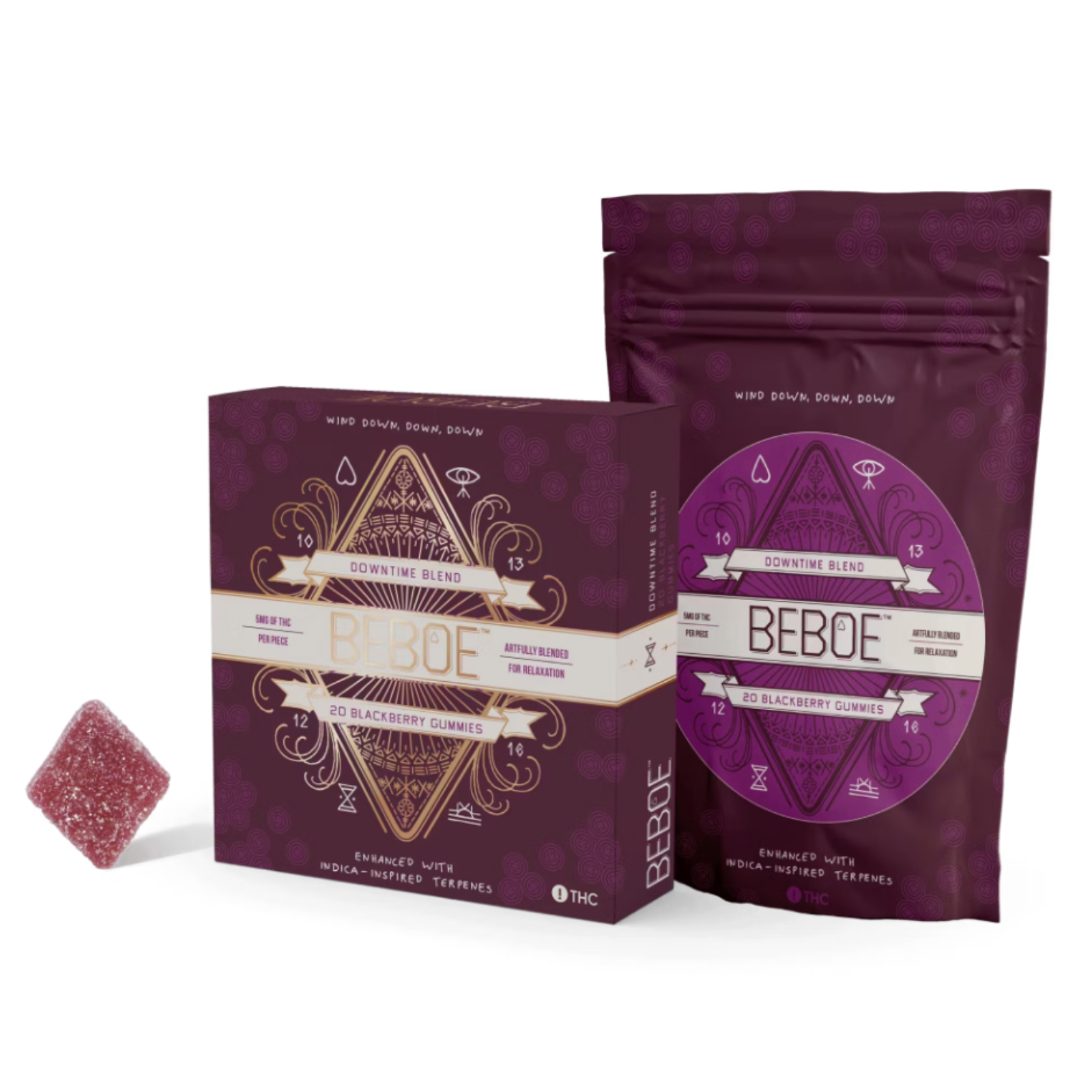 Photograph of product: Beboe Blackberry 1:1 TH-oui:CBD 20pk 100mg-I