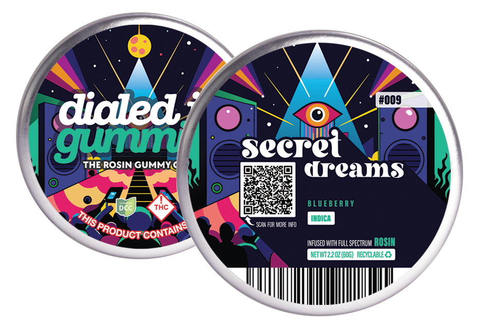 Photograph of Product: Secret Dreams Blueberry | Live Rosin Gummies | 10 x 10mg