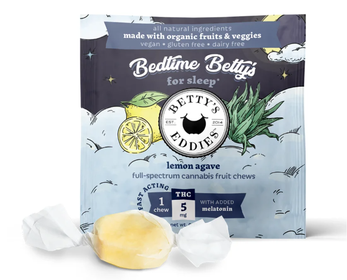 Photograph of product: Betty's Eddies | Lemon Agave (Goodnights) | Fruit Chews | 5mg