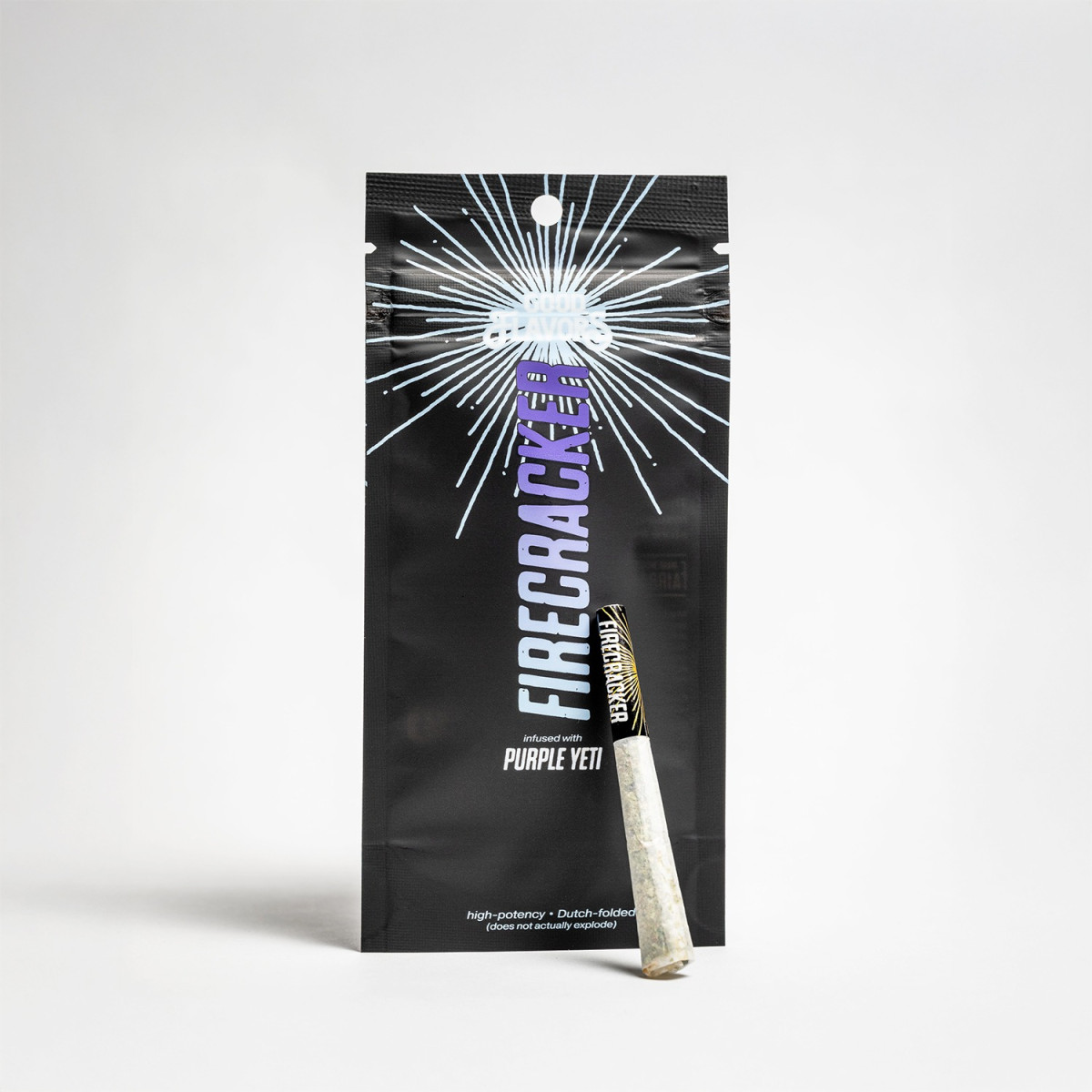 Photograph of product: Firecracker GOOD Flavors Infused Joint 0.75g Purple Yeti
