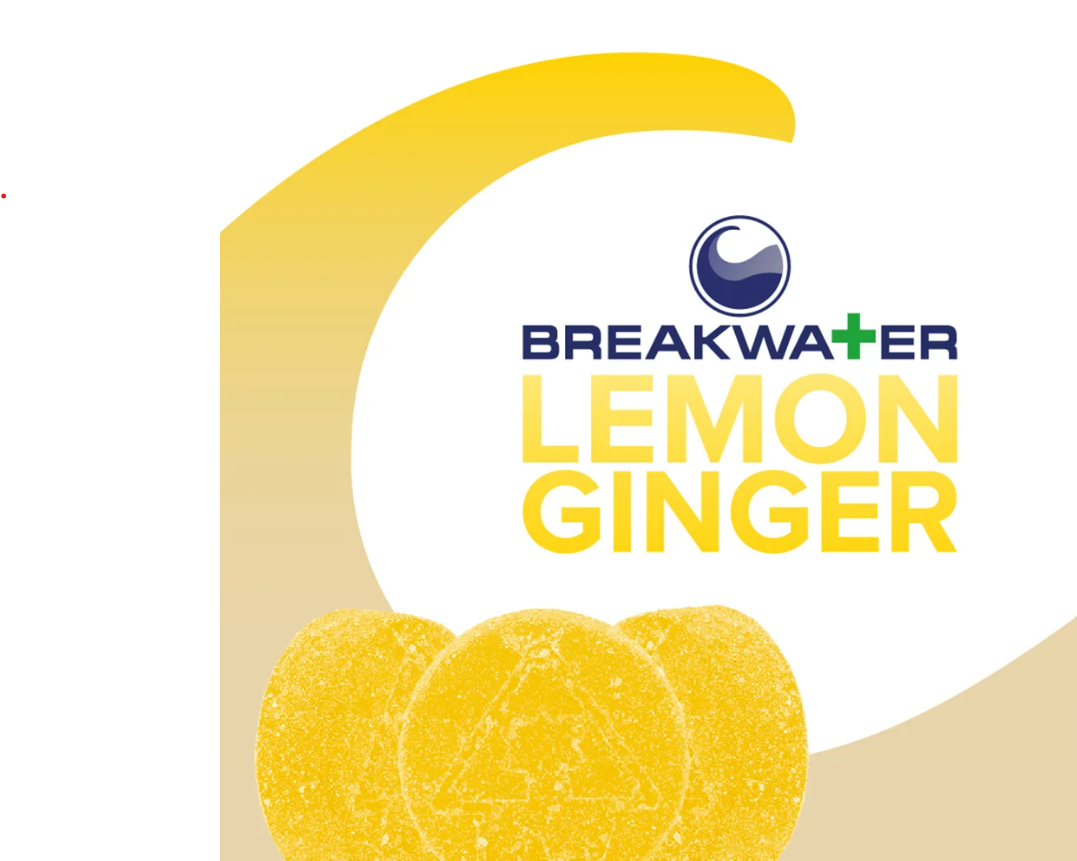 Photograph of product: Breakwater | Lemon Ginger | 25:1 CBD:TH-oui | Edibles | Soft Lozenge