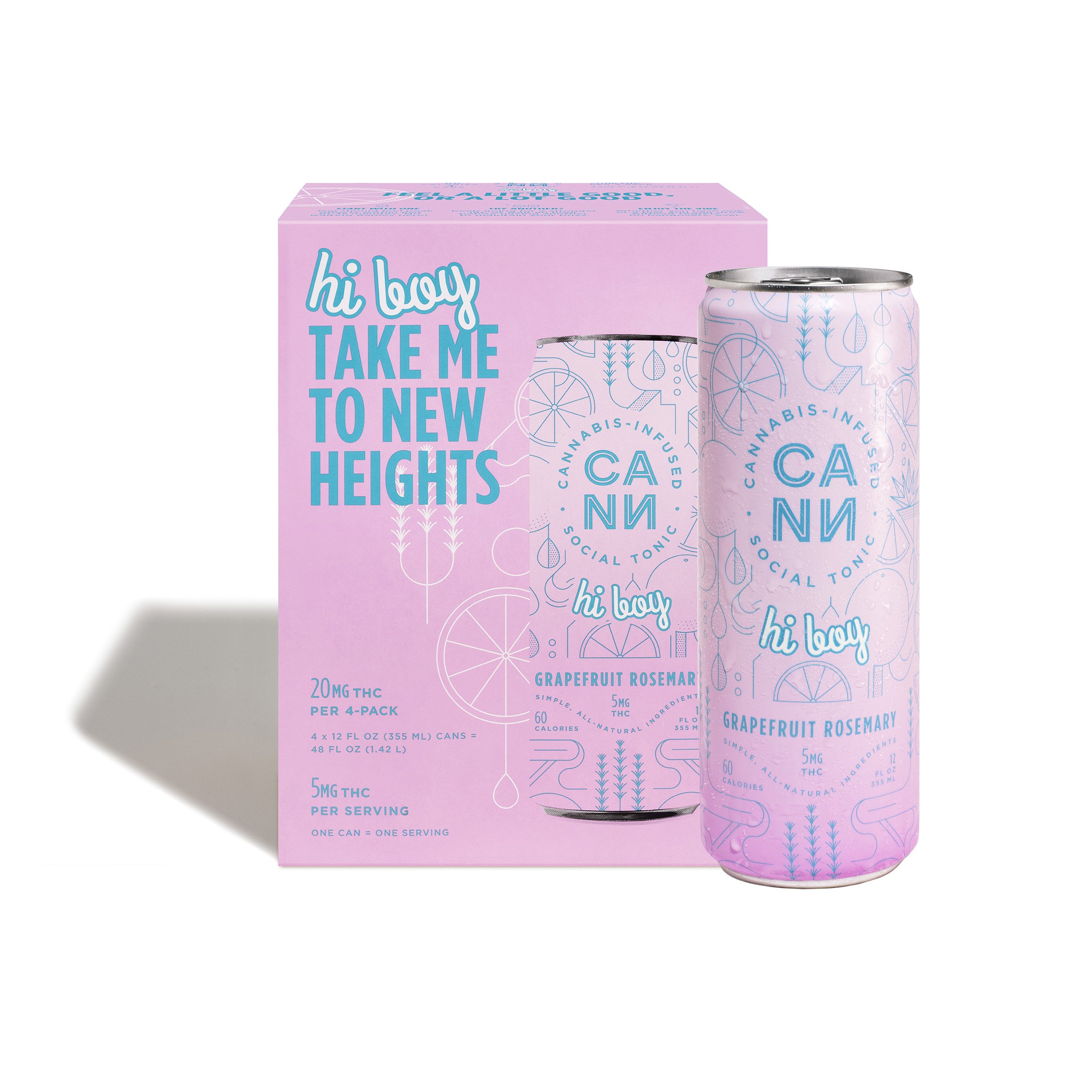 Photograph of product: Grapefruit Rosemary Hi Boy [4pk] (5mg THC per Hi Boy)