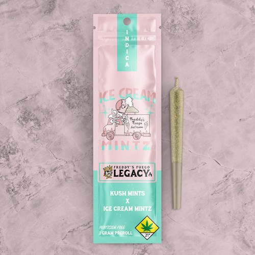 Photograph of product: Freddy's Fuego | Ice Cream Mintz | Peg Legs | Pre Rolls | DOH | 2 x 0.5g