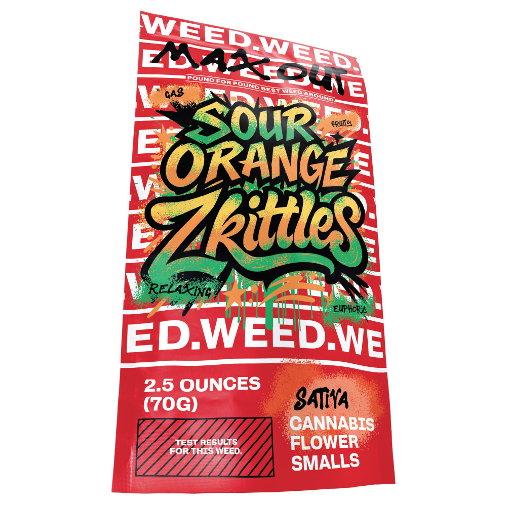 Photograph of product: Sour Orange Zkittlez | Value Oui'd. | 2.5oz MAX OUT - 70.0g