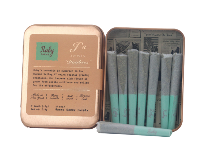 Photograph of product: Ruby Doobies | Grand Daddy Purple | Pre-Roll 7pk | Oui'd-Hybrid