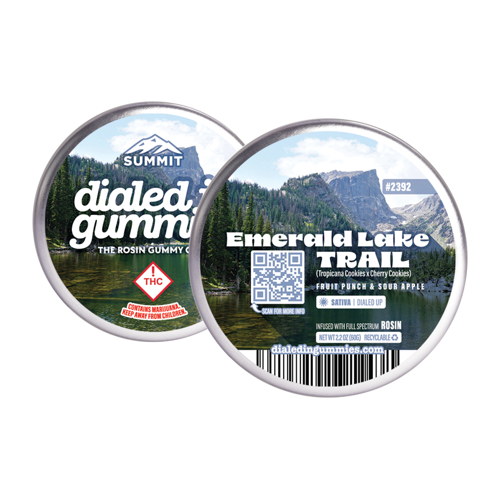 Photograph of product: Dialed In Deep Emerald Lake Trail by Summit Rosin Gummies