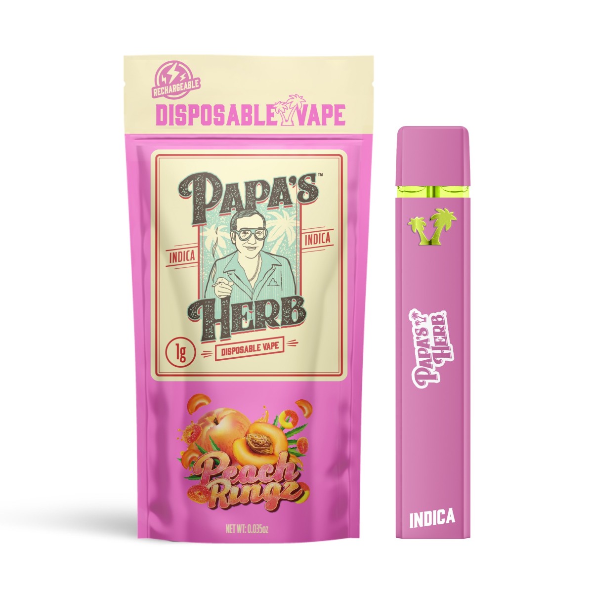 Photograph of product: Peach Ringz Disposable Vape | 1g - Papa's Herb