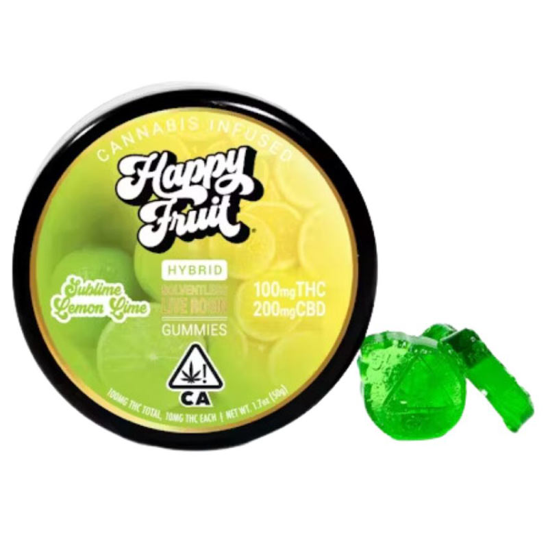 Photograph of product: Sublime Lemon Lime Rosin Gummies 200mg CBD : 100mg TH-oui