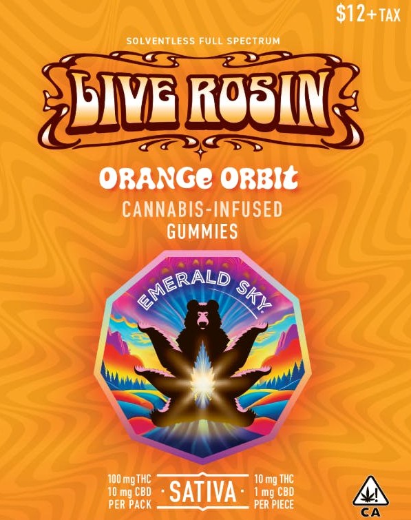 Photograph of product: Orange Orbit [S] - Live Rosin Gummies 10PK