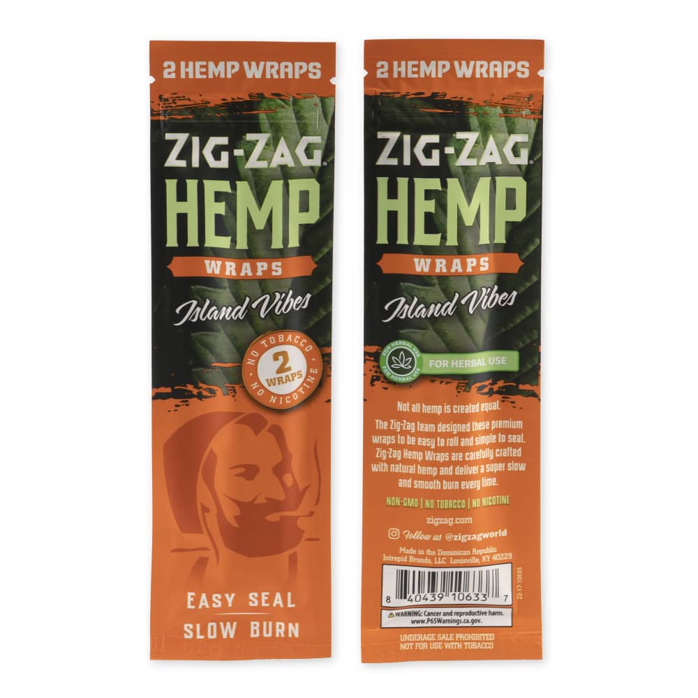 Photograph of product: Zig-Zag Hemp Wraps | Island Vibes 2pk