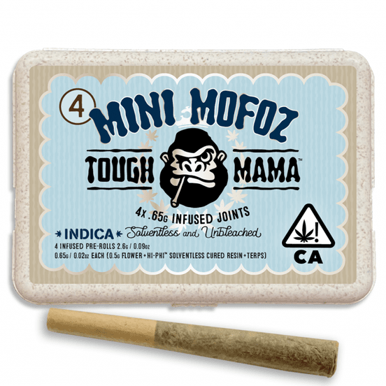 Photograph of product: D. Tough Mama MiniMofoz 4pk x .65g Solventless Infused Pre Rolls - Platinum Gelato (I) - 