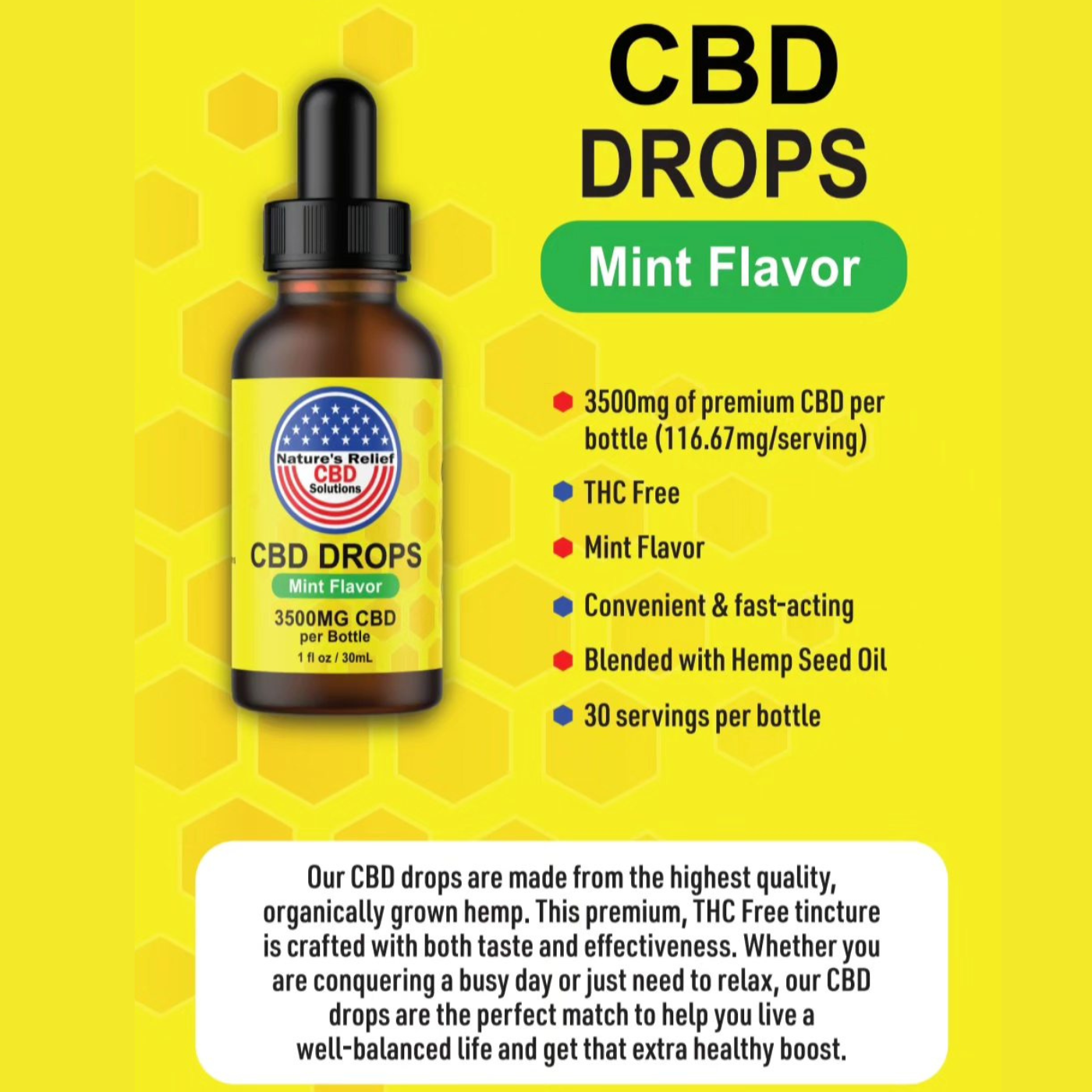 Photograph of product: Natures Relief - CBD 3500 Tincture Peppermint Flavor