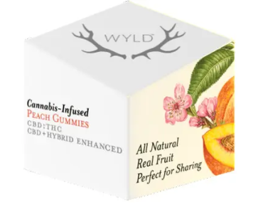 Photograph of product: WYLD - Peach 2:1 CBD:TH-oui Gummies