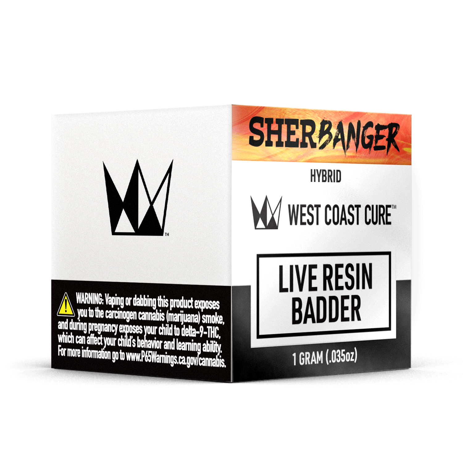 Photograph of product: WEST COAST CURE - WCC LIVE RESIN BADDER - SHERBANGER