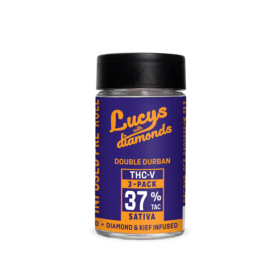 Photograph of product: Double Durban - Diamond Infused Pre-Roll 3pk