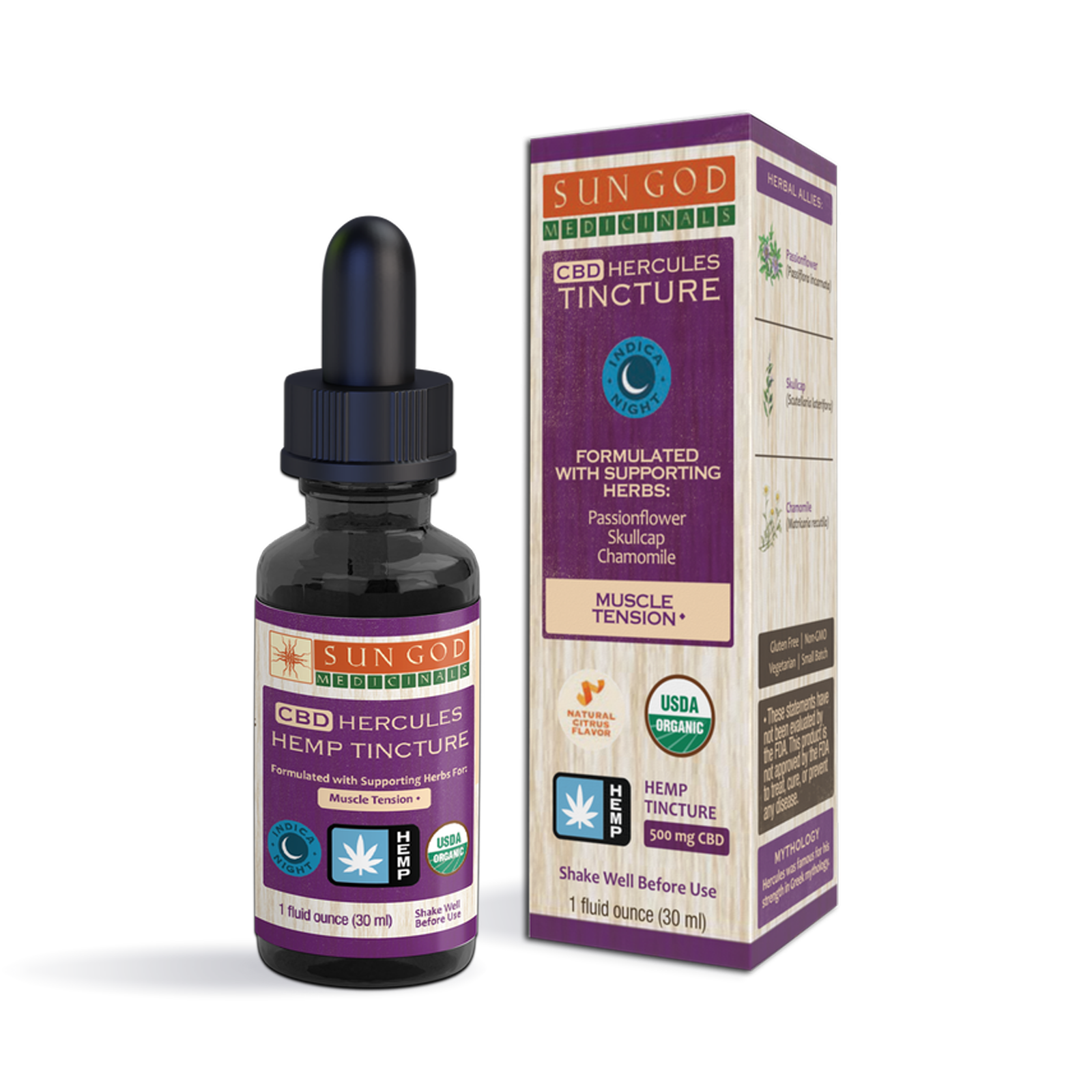 Photograph of product: Hercules Muscle Ease Oui'd Hemp Tincture